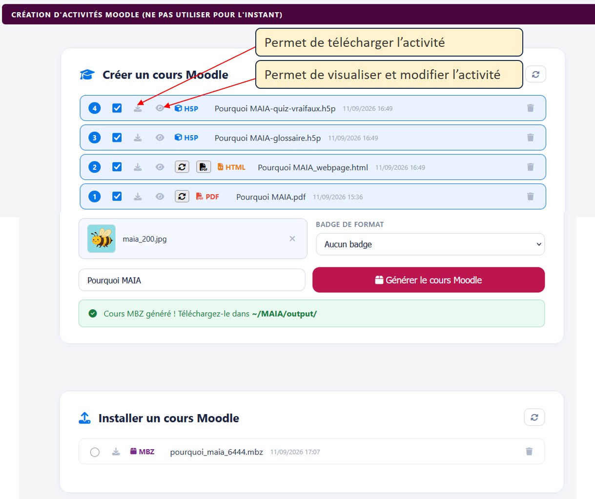 Créer un cours