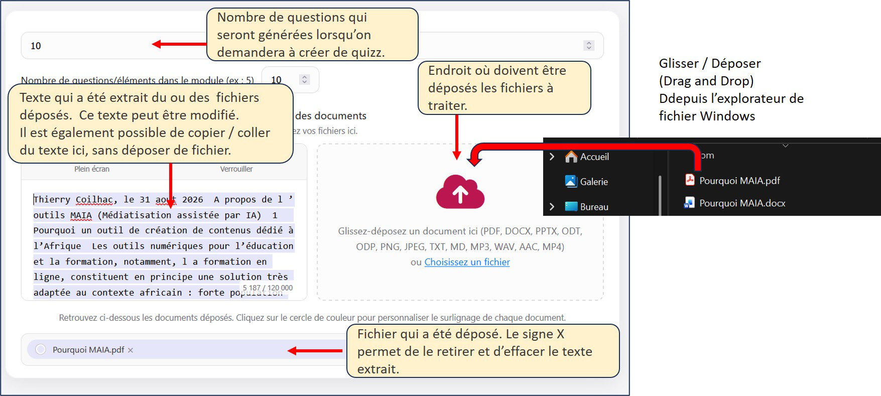 Déposer un fichier